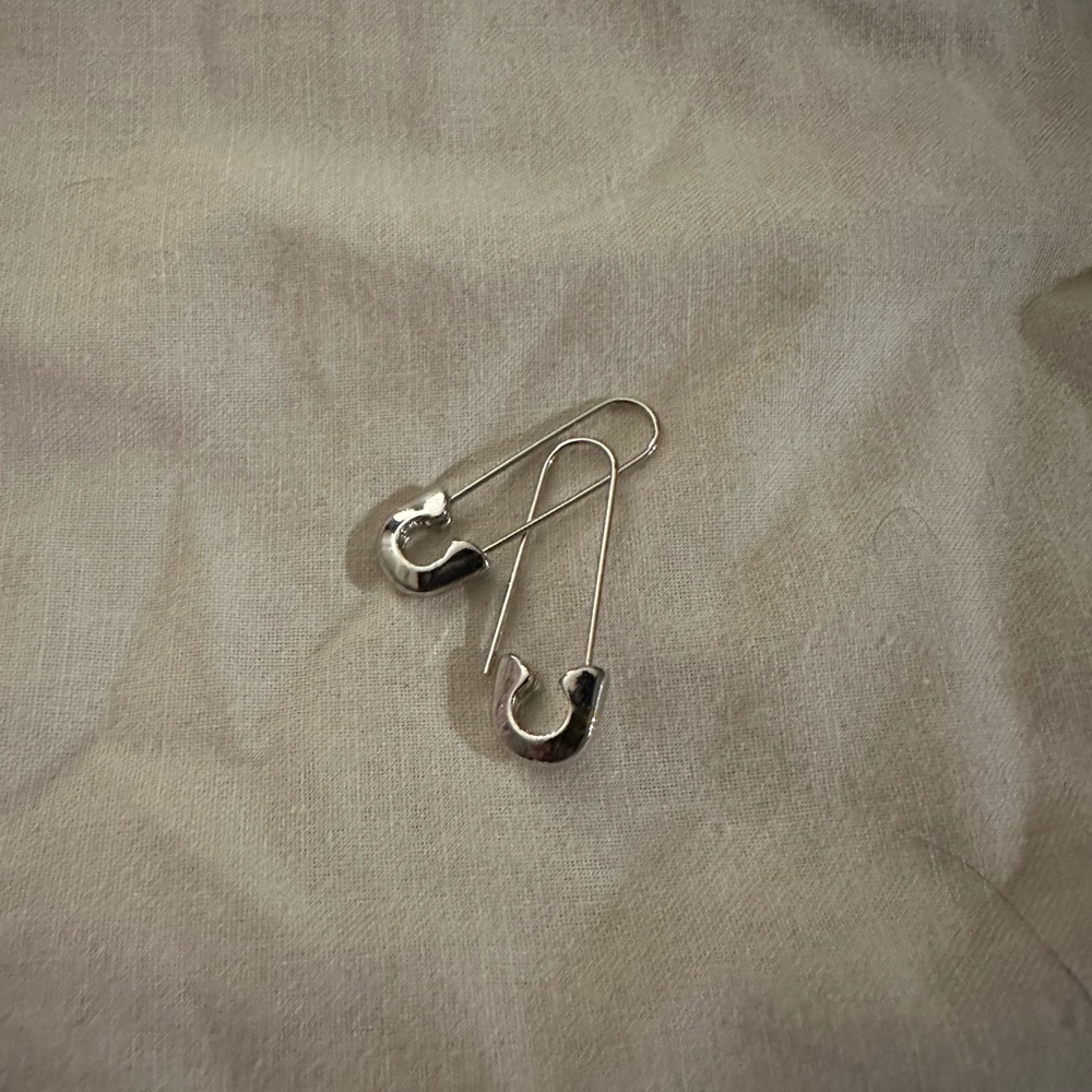 Elegant Silver Safety Pin Earrings